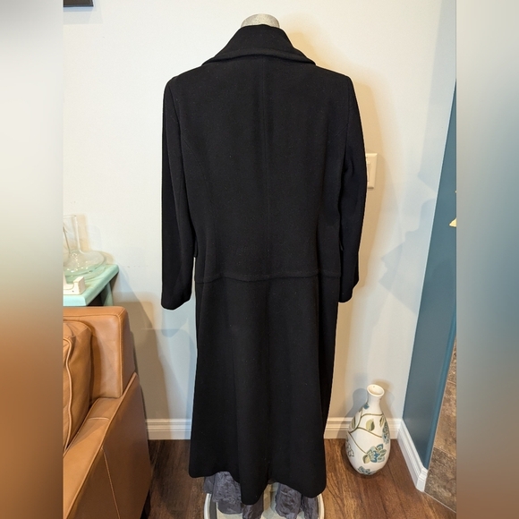 Wool & cashmere double breasted long black maxi coat by Planet London US16 Eu 44 - Picture 5 of 14